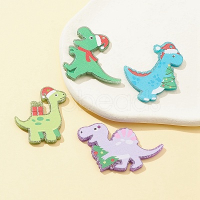4Pcs 4 Styles Printed Opaque Acrylic Pendants MACR-FS0001-55-1