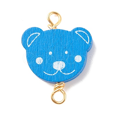 Spray Painted Wood Connector Charms PALLOY-JF01427-09-1
