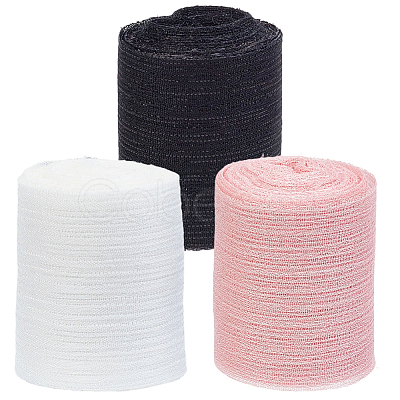 3 Rolls 3 Colors Polyester Chiffon Ribbon OCOR-CY0003-74-1