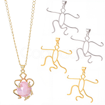 4Pcs 2 Colors Brass Pendants Cabochon Settings FIND-SC0017-24A-1