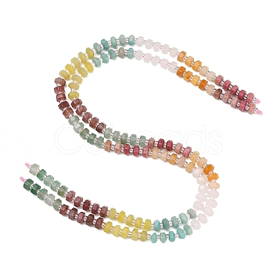 Natural Rhodonite & Yellow Aventurine & Rose Quartz & Amazonite & Lemon Jade & Strawberry Quartz & Green Aventurine Beads Strands G-G317-A01-3x6mm-1