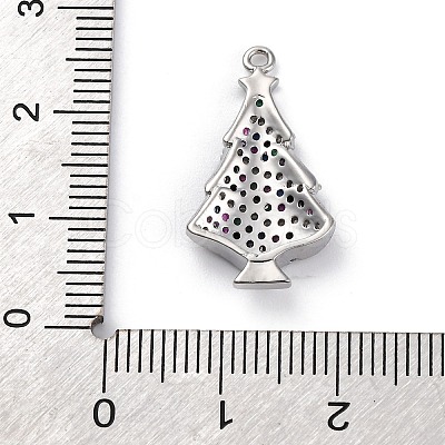Christmas Series Brass Micro Pave Cubic Zirconia Pendants KK-Q010-01P-05-1