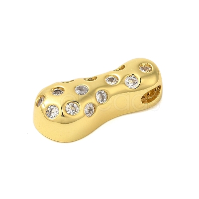 Rack Plating Brass Micro Pave Clear Cubic Zirconia Perdants KK-C067-11G-I-1