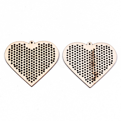Undyed Natural Wooden Big Pendants WOOD-N007-073-1