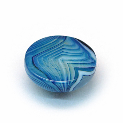 Dyed Natural Striped Agate/Banded Agate Cabochons X-G-R348-16mm-01-1