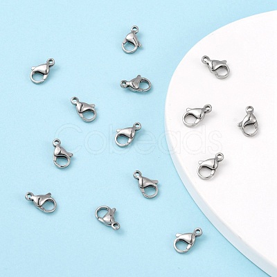 Tarnish Resistant Polished 304 Stainless Steel Lobster Claw Clasps X-STAS-R072-39A-1