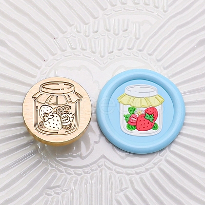 Golden Tone Round Wax Seal Brass Stamp Heads AJEW-Z034-01G-13-1
