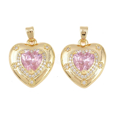 Brass Micro Pave Cubic Zirconia Pendants KK-H257-05G-02-1