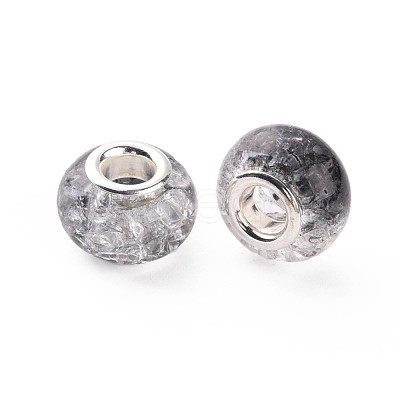 Crackle Two Tone Resin European Beads RPDL-T003-06C-1