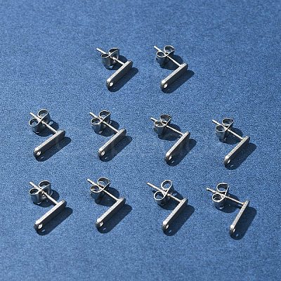 10Pcs 201 Stainless Steel Stud Earring Findings with Hole EJEW-FS0001-14D-1