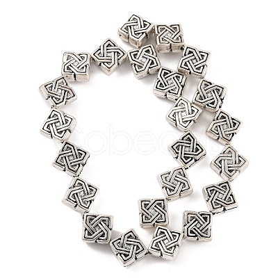Tibetan Style Rhombus Alloy Bead Strands X-TIBEB-O007-05-NR-1