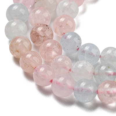 Round Natural Morganite Beads Strands G-F222-35-4mm-1