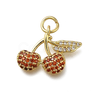 Brass Micro Pave Clear Cubic Zirconia Pendants ZIRC-I070-114G-1