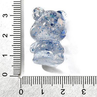 Transparent Resin Little Bear Ornament RESI-S015-01H-1