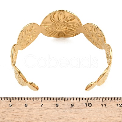 Summer Beach 304 Stainless Steel Open Cuff Bangles for Women SA-CBA9AC8-02D-G-1