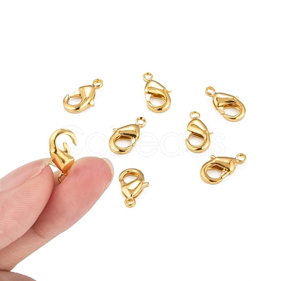 Brass Lobster Claw Clasps X-KK-902-G-1