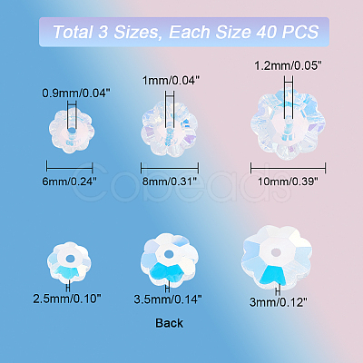 120Pcs 3 Size Glass Beads GLAA-GA0001-55A-1