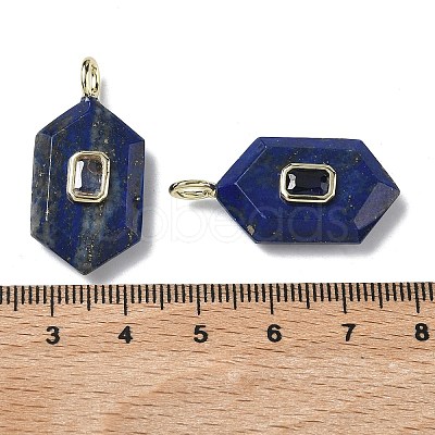 Natural Lapis Lazuli Faceted Pendants G-F819-01G-04-1