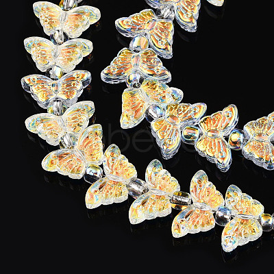Electroplate Glass Beads Strands EGLA-N012-04C-1