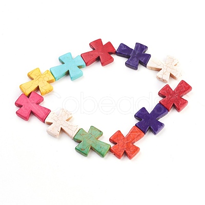 Synthetic Turquoise Beads Strands TURQ-G117-30x35mm-10-1