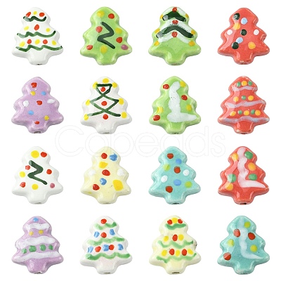 16Pcs 16 Colors Handmade Porcelain Beads PORC-CJ0001-13-1