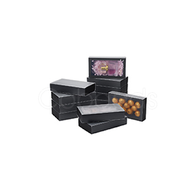 Cardboard Drawer Gift Storage Boxes with Clear Cover CON-WH0092-72C-02-1