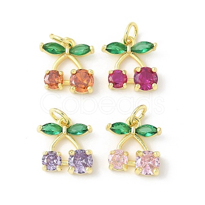 Brass Micro Pave Cubic Zirconia Pendants KK-Z101-06G-1