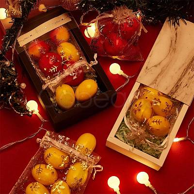 ChristmasSsnowflake Organza Gift Bags OP-WH0012-03-1