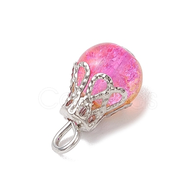 5Pcs Glass Pendants PALLOY-JF03284-1