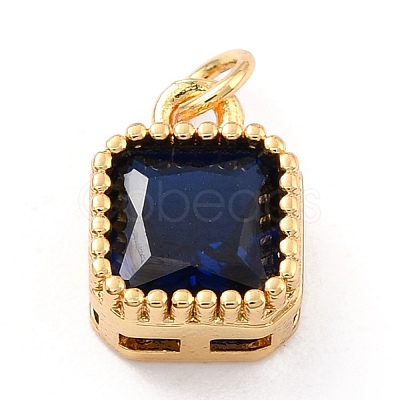 Real 18K Gold Plated Brass Inlaid Cubic Zirconia Charms ZIRC-L100-073G-1