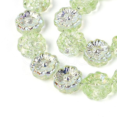 Electroplate Transparent Glass Beads Strands EGLA-N055-01H-1