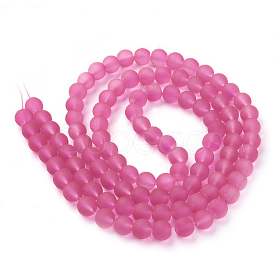 Baking Paint Transparent Glass Bead Strands GLAA-S031-8mm-35-1