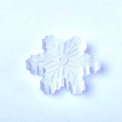 Gesso Christmas Snowflake Carved Figurines DJEW-PW0021-15-1