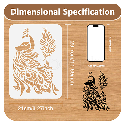 PET Hollow Out Drawing Painting Stencils DIY-WH0673-032-1