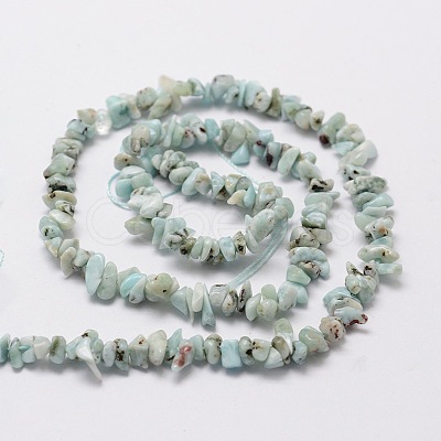 Natural Larimar Chip Bead Strands G-M298-13-1