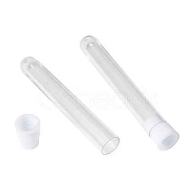 Clear Tube Plastic Bead Containers with Lid X-C065Y-1