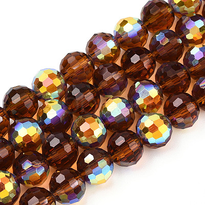 Transparent Electroplate Glass Beads Strands EGLA-N012-001-B08-1