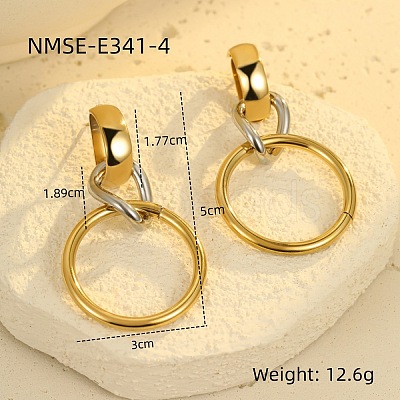 304 Stainless Steel Stud Dangle Earrings for Women WG4D4B8-01-1