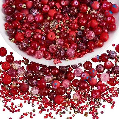 2 Bag Glass Round Beads Set JX547D-1
