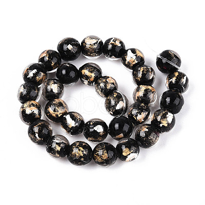 Handmade Gold & Silver Foil Glass Beads FOIL-N030-03A-01A-1