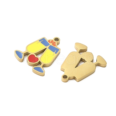 304 Stainless Steel Enamel Pendants X1-STAS-G360-04G-07-1