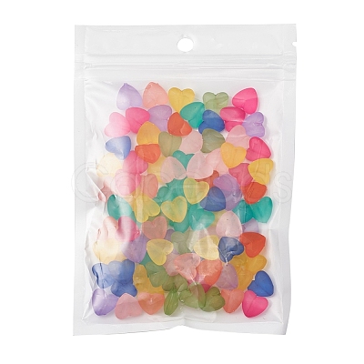 100Pcs 10 Colors Transparent Acrylic Beads FACR-YW0001-02-1