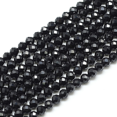 Natural Black Spinel Beads Strands X-G-S152-01-2mm-1
