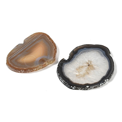 Natural Druzy Agate Slice Cabochons G-F826-E03-1