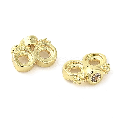 Rack Plating Brass Pave Clear Cubic Zirconia Spacer Bars KK-B088-11A-G-1