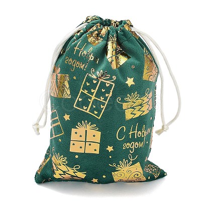 Gold Stamping Christmas Velvet Storage Bags ABAG-Q053-01B-03E-1