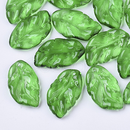 Transparent Spray Painted Glass Pendants GLAA-T013-02-C05-1
