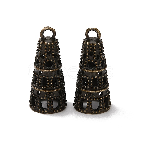 Rack Plating Cone Brass Pendants KK-F873-16AB-1