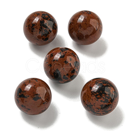 Natural Mahogany Obsidian Round Ball Figurines Statues for Home Office Desktop Decoration G-P532-02A-29-1