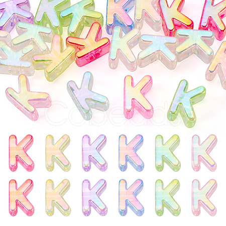 20Pcs UV Plating Transparent Acrylic European Beads OACR-TADJ0001-19K-1